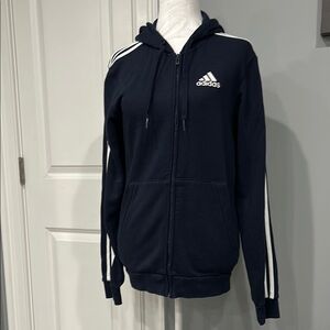 Adidas Navy Zip-Up Hoodie